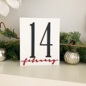 February 14 sign, tiered tray decor, Valentine’s Day decor, romantic home decor