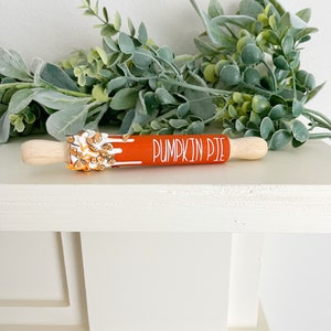 Pumpkin pie mini rolling pin, drip rolling pin, pie rolling pin, fall rolling pin, tiered tray decor, pumpkin decor