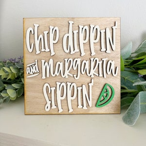 Chip Dipping & Margarita Sipping Sign – Cinco de Mayo Party Decor, Fiesta Celebration Sign, Fun Mexican Party Sign