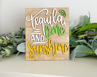 Tequila Lime Sunshine Sign, Fiesta Bar Decor, Cinco de Mayo, Summer Party