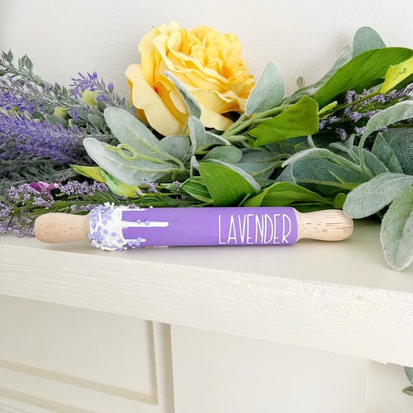 Lavender Mini Rolling pin, tiered tray decor