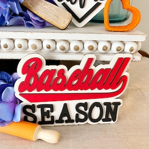 Baseball Season Mini Sign – Sports Tiered Tray Decor for Baseball Fans