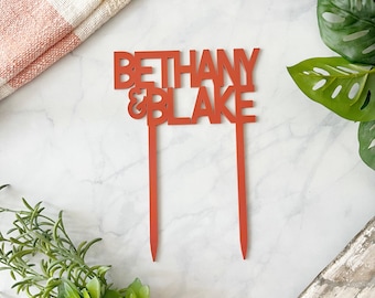 Custom Acrylic Cake Topper – Personalized Modern Design