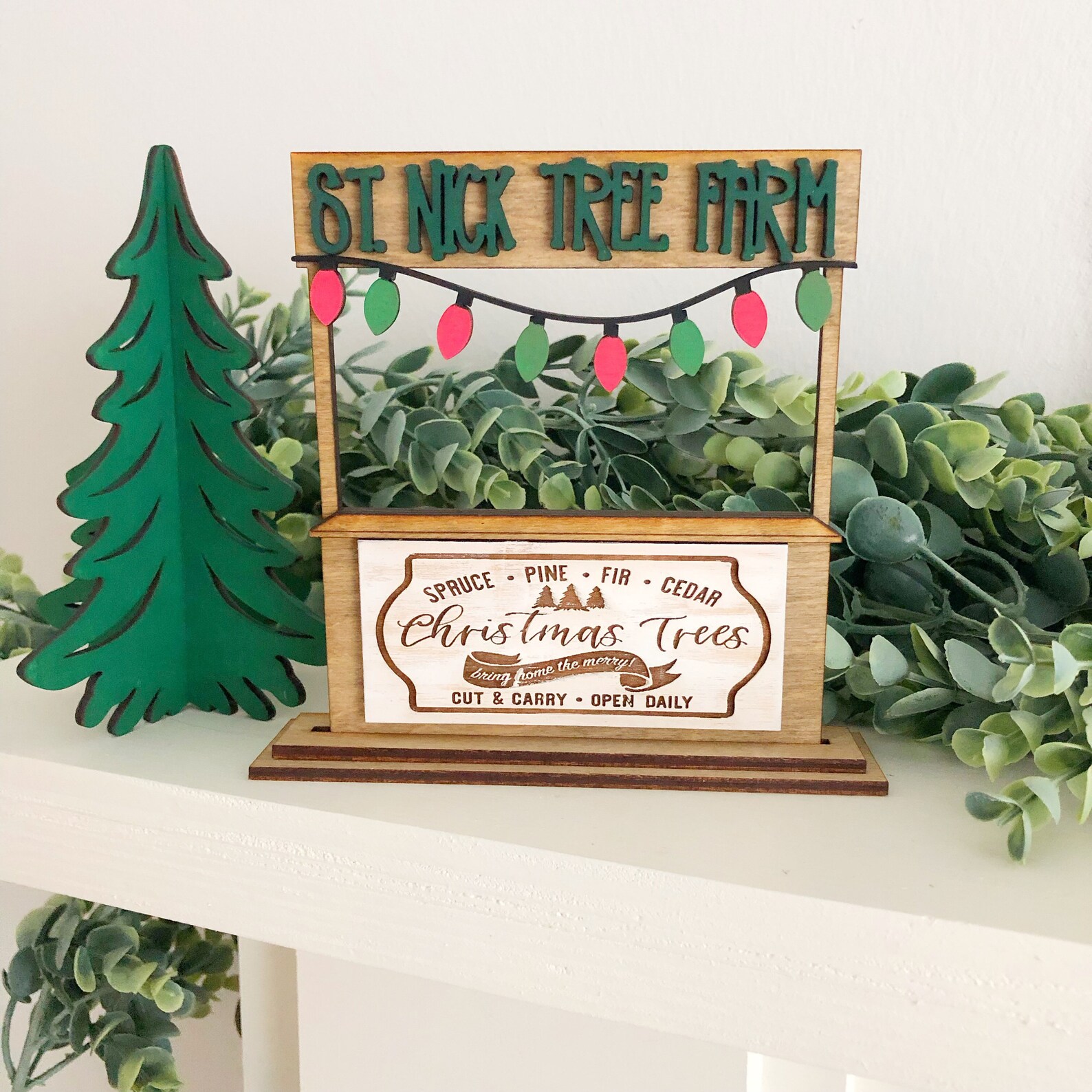 St. Nick Tree Farm Stand Tiered Tray Christmas Theme Etsy