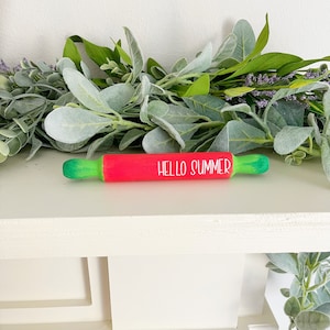 Hello summer watermelon Mini Rolling pin, tiered tray decor