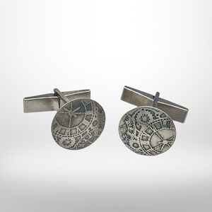 Sterling silver Cufflinks for men, graduation gift for son, Fathers Day 2022, Fathers Day gift from daughter, grooms gift for dad, image 2