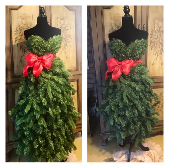 Custom Christmas Tree Dress Form. Evergreen top and skirt. | Etsy