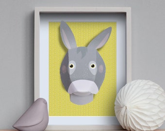 Donkey - Creative Kit DIY animal trophy in paper