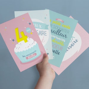 4 cartes anniversaire personnalisables
