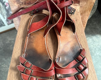 Sandálias de couro vintage da Steven Alan x La Botte Gardiane, tamanho 39 feminino.