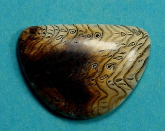 Pretty Half Round Herringbone Sequoia Cabochon