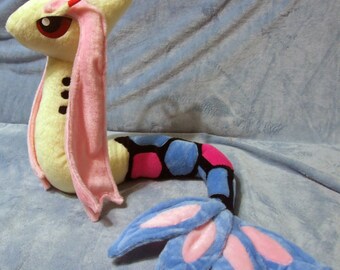 Pokemon inspired Milotic Milokaross (110 cm long) plushie made of minky, posable and super cuddly!