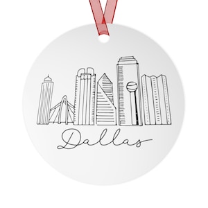Charming Dallas Skyline Christmas Ornament - Festive Holiday Decor Gif