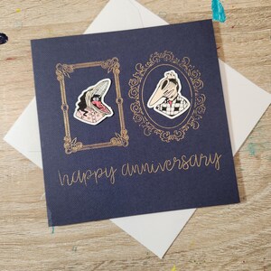 Tarjeta de aniversario / Tarjeta de felicitación / Tarjeta hecha a mano / Tarjeta de aniversario hecha a mano / Tarjeta de Beetlejuice / Tarjeta divertida