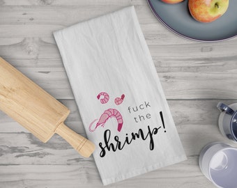 F' the Shrimp! The Birdcage Tea Towel - Unique Kitchen Decor