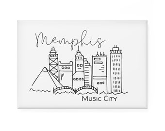 Charming Memphis Skyline Magnet for Kitchen Decor or Cute Gift