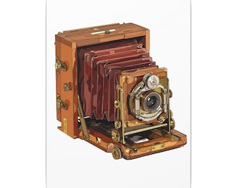 Vintage Camera Canvas Print, Retro Photography Wall Art