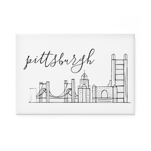Pittsburgh Skyline Fridge Magnet - Quirky Kitchen Decor, Cute Souvenir, Refrigerator Accessory