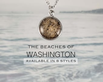 Washington Beach Sand Jewelry, Pacific Northwest Coastal Keepsake Necklace, Ring, Earrings, Bracelet
