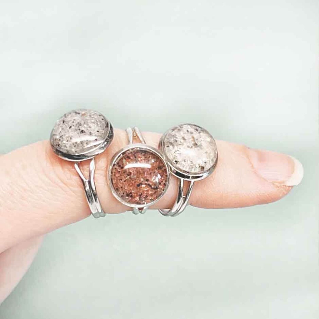 Adjustable Beach Sand Ring, Sterling Silver Plated Brass, Travel ...