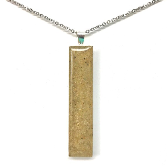 Beach Bar Charm Pendant Luxurious Silver Necklace Beach Sand