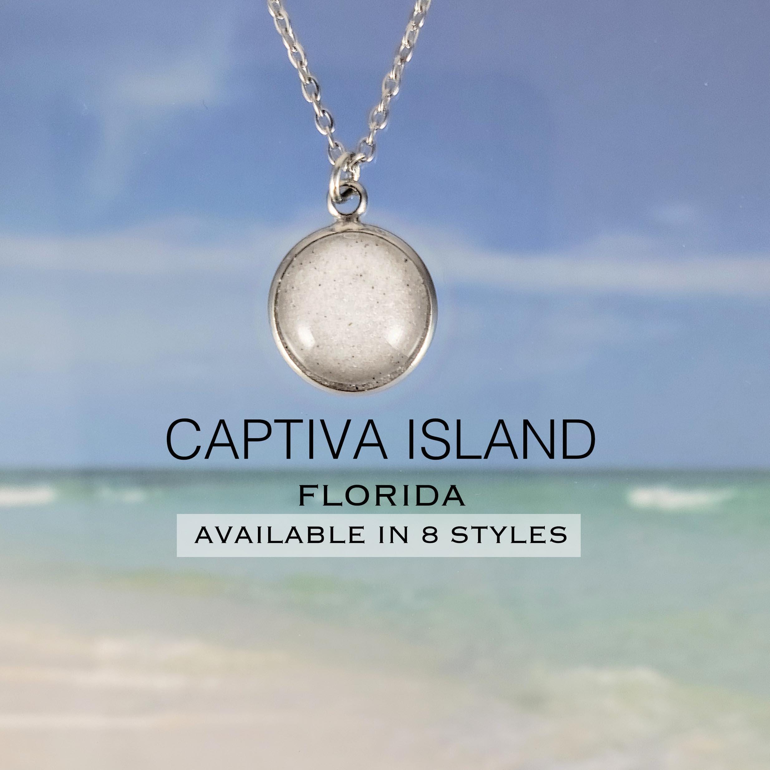 Captiva Island Sand Jewelry, Florida Beach Keepsake Necklace, Earrings,…
