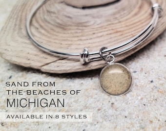 Custom Michigan Sand Jewelry, Great Lakes Beach Seaside Keepsake