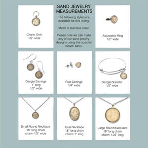 Outer Banks Sand Jewelry, Stainless Steel OBX Beach Keepsake Necklace, Ring, Earrings, Bracelet image 2