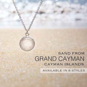 Grand Cayman Island Beach Sand Jewelry • Island Sand Necklace Ring Earrings Bracelet • Cayman Ocean Keepsake • Real Beach Caribbean Gift