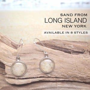 Long Island New York Sand Jewelry, Beach Vacation Sentimental Keepsake Necklace, Ring, Earrings, Bracelet