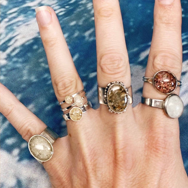 Gold Beach Ring Custom Beach Sand Jewelry Elegant Etsy