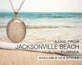 Jacksonville Beach Florida Sand Jewelry, Seaside Coastal Keepsake