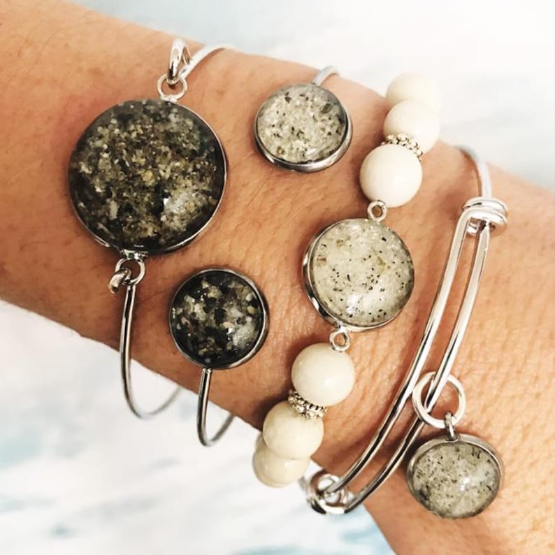 Outer Banks Sand Jewelry, Stainless Steel OBX Beach Keepsake Necklace, Ring, Earrings, Bracelet image 15