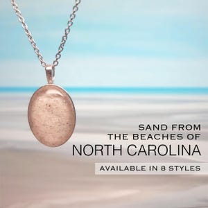 North Carolina Sand Jewelry • NC Coastal Necklace Ring Earrings Bracelet Charm • OBX Beach Keepsake Gift • Real Outer Banks Sand Jewelry