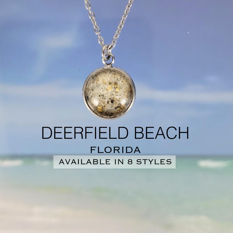 Deerfield Beach Florida Sand Jewelry, Coastal Seaside Personalized ...