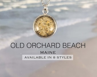 Old Orchard Beach Sand Jewelry, Maine Custom Vacation Ocean Keepsake Necklace, Ring, Earrings, Bracelet