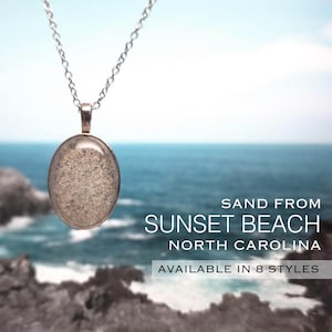 Sunset Beach Sand Jewelry • Real NC Sand Necklace Ring Earrings Bracelet • Coastal Gift • Handmade Stainless Keepsake Jewelry