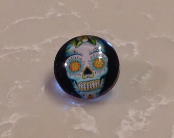 Snap charm 3/4" diameter, skull design, free shipping