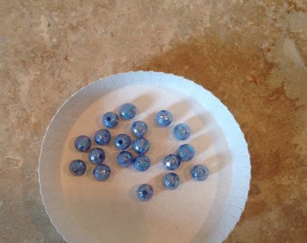 Periwinkle faceted beads, free shipping, ships from Canada