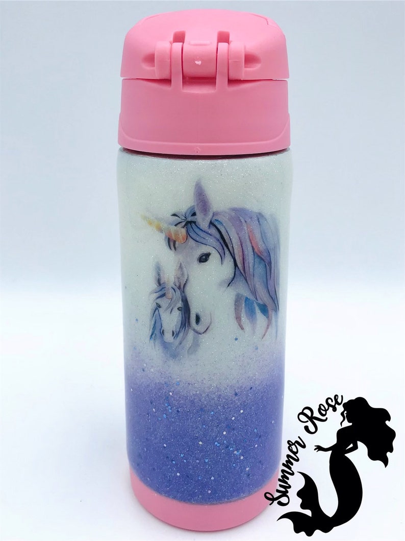Unicorn Flip Top Lid and Straw Sippy Cup Personalized Tumbler Etsy