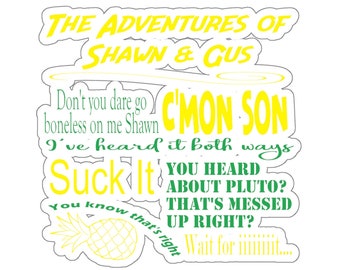 Las aventuras de Shawn y Gus Psych Citas Pegatina - Psych Tv Show - Psych Con - Psiquismos - C'mon Son - Planificador - Estacionario
