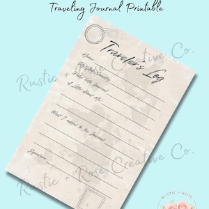 Reisen Junk Journal Log Seite Printable | Traveler Log Einlage | Schwesternschaft Journal Tracker | Vintage Reise Ephemera | Journal zum Ausdrucken