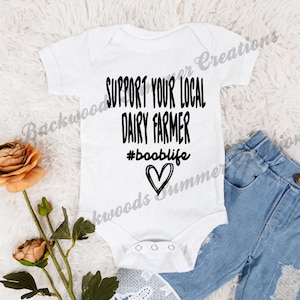 ARCHIVO DIGITAL Booblife SVG - Archivo recortable para artesanos - Clipart - Apoye a su productor lechero local - Enfermería - Body divertido para bebé
