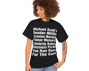 Michael Scott's Fun Run Race for the Cure The Office Unisex Heavy Cotton Tee - The Office - Office Tshirt - Dwight - Jimmy and Pam