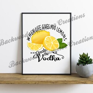 FILE DIGITALE Quando la vita ti dà limoni prendi la vodka - Limonata - Limone e vodka - Etichetta barattolo di vetro - File di taglio per artigiani - Clipart - SVG