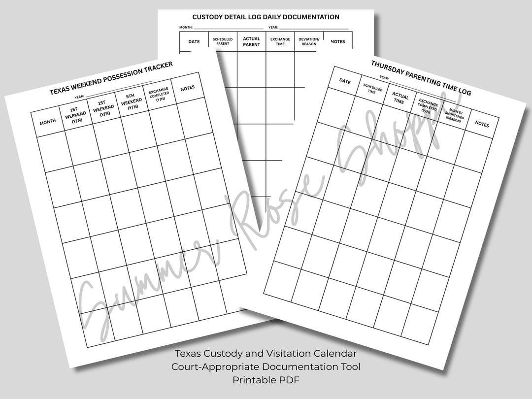 Texas Custody Calendar 2027 Pdf
