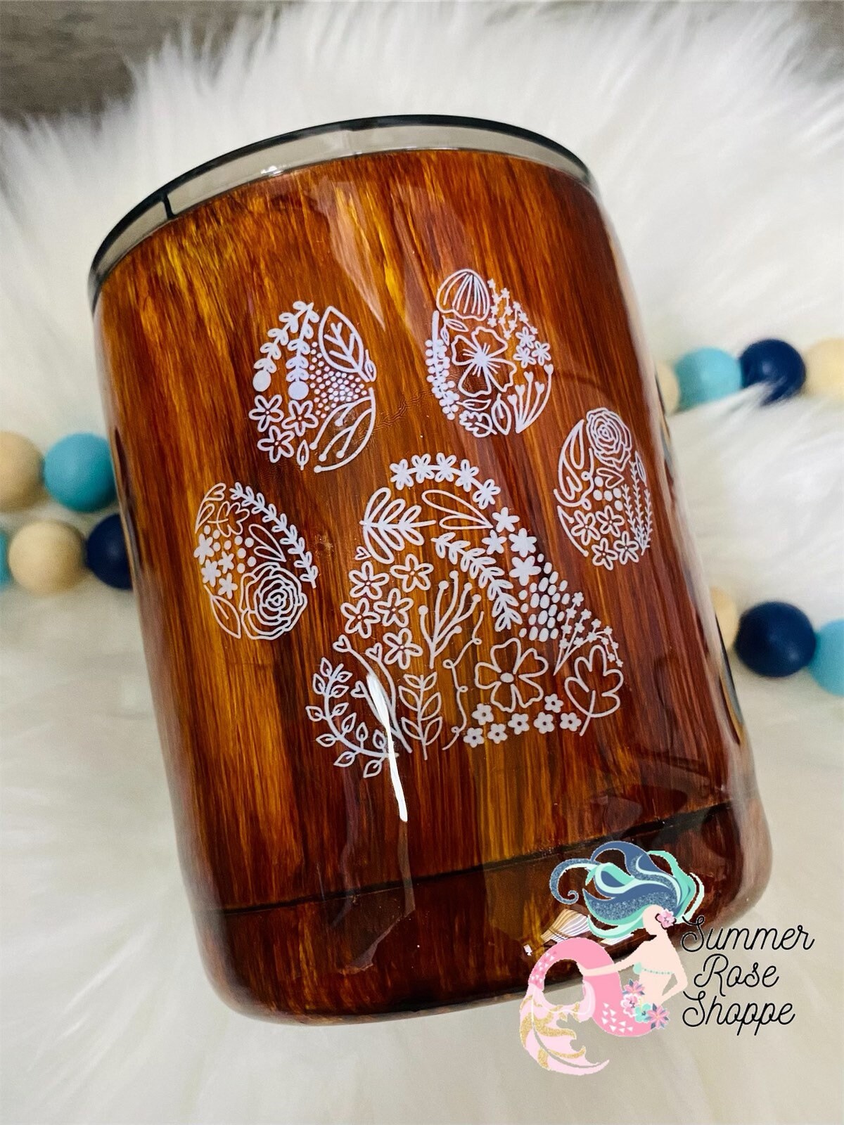 Dog Floral Paw Print Woodgrain 10oz Stubby Tumbler Whiskey - Etsy