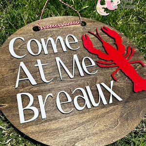 DIGITAL Komm zu mir Breaux Langusten Zeichen Wandbehang SVG | Austauschbare Laser Cut-Datei | Glowforge Bereit | Küche Dekor digitaler Download