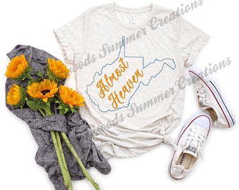 Almost Heaven West Virginia SVG | Country Roads Take Me Home | WV State Design | Cricut Cut File | Laser Engraving | Appalachian Mountains