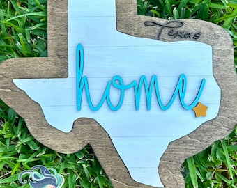 DIGITAL Texas State Outline Home Sign Farmhouse SVG| Interchangeable Laser Cut File | Glowforge  Ready | Kitchen Decor Digital Download